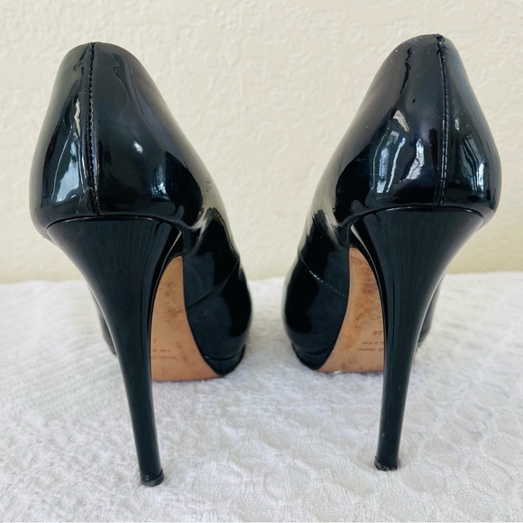 Giuseppe Zanotti Design Italian Black Patent Leather Peep-Toe Pumps Shoes 38 EUC - Picture 8 of 13